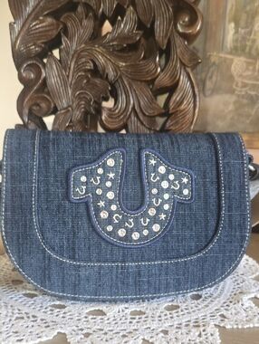 True Religion Dark Denim Crossbody .